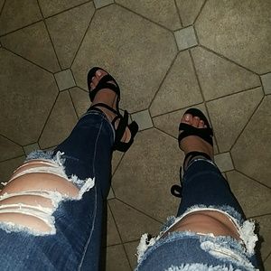Target brand: Mossimo black strappy heels
